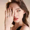 Designers For Women Simple And Elegant Women's Ring 2 carats Mosan S925 Sterling Silver Plated 18k Gold Ring Gift Party Wedding