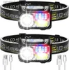 Head lamps 9 Light Modes LED Headlamp Rechargeable Powerful Head Lamp Built-in Battery Outdoor Camping Headlight Head Flashlight Head Light Q231013