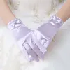 Kadın Düğün Gelin Beş Parmak Kısa Eldiven Saten Full parmak bilek uzunluğu kostüm Partisi Eldiven