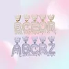 Custom Tennis Crown Bail Drip Bubble Initial Letters Chain Necklaces Pendant For Men Women Gold Color Cubic Zircon Hip Hop Jewel3991707