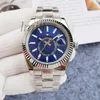 Montre pour hommes montres de luxe 40mm montre mécanique automatique en acier inoxydable bleu étanche montres-bracelets de haute qualité