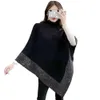Shawls Fashion Rhinestone Knitted Shawl Batwing CapeCloak Loose Soft Woman Poncho Cape Pullover Sweater Coat 231012