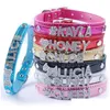 Halsbanden Hondenhalsband 7 Kleuren Kat Slangenhuid Pu Leer Hondenhalsband Met Schuifbalk Geschikt Voor 10Mm Diy Letter Charm 9 H1 Drop Delive Dhrht