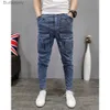 Jeans pour hommes Nouveau pantalon cargo homme haute rue hip-hop personnalité tendance salopette pantalons décontractés jean homme pantalon baggy pantalon ajusté y2kL231011