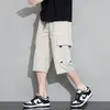 Shorts masculinos oversized M-8XL 2023 verão cor sólida solta calças de comprimento de panturrilha casual cordão cintura joggers calças esportivas