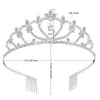 Bandanas Frcolor Rhinestone Birthday Crown Korona Znakomita dekoracyjna pałąk tiara dla 5-letnich dziewcząt