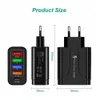 48W USB-C Charger 5 Port PD 18W USB Type C Fast Charging QC3.0 Power Adapter Wall Chargers US EU UK Plugs For Iphone 15 Plus Samsung S23 Utral Pro Max Travel Home Smart Phone