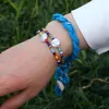 Braccialetti con ciondoli Amorcome Bracciale in cotone bandana bohémien per donne Ragazze Catena di corda intrecciata con conchiglia di mare Gioielli femminili