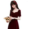 Robes de soirée Beauty-Emily 2023 Automne Robe de mariée bordeaux Fiançailles