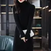 Casual Dresses Warm Pile Collar Knitted Dress Loose Straight Pullover Midi Winter Women Knitwear Vestido Korean Bottoming Sweater Robe