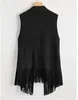 Women's Vests Women Faux Suede Lapel Fringe Vest Coat Top