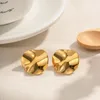 Klusterringar 2023 minoritet minimalalistiska skönheter öppningar runda rynka chunky örhängen 18k guldpläterat rostfritt stål för lady smycken gåva