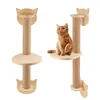 Arranhadores de móveis para gatos Móveis para escadas de escalada Prateleiras de madeira para gatos Poleiros Atividade Raspador de árvores para gatos Poste para arranhar Estrutura de escalada para gatos 231011