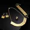 Set di gioielli da sposa Ethlyn Medio OrienteIslamCollana con doppia moneta color oro di lusso araboGrandi orecchini pendentiAnelloBracciale da donna S273 231012