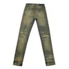 Men's Jeans Vintage Yellow Blue Skinny Stretch High Street For Men Mens Clothing Y2k