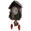 Wall Clocks House Shape 8 Inches Clock Cuckoo Vintage Bird Bell Timer Living Room Pendulum Craft Art Home Decor