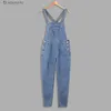 Men's Jeans Denim Trousers Fashion Long Overalls Pure Color Jeans With Pocket Adjustable Strap Overalls Man Clothing Ropa De HombreL231011