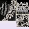 Bröllop Brudtillbehör Silver Flower Crystal Rhinestone Hair Pin Clips Bridesmaid Kvinnor Hårsmycken JCH0088789154