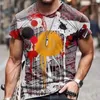 Homens camisetas 2023 Casual T-shirt Bandeira 3D Impressão Moda Verão Redondo Pescoço Cool Super Muscle Street Roupas