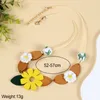Pendant Necklaces Vintage Ethnic Wooden Bib Necklace With Resin Flower Pendants For Women Handmade Collar Jewelry
