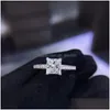 Jewelry Fashion Rings For Women Sier Color Simple Design Princess Square Wedding Engagement Bijoux Dhgarden Oti9R