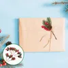 Fleurs décoratives 10pcs pomme de pin artificielle baies rouges pics fausses aiguilles tiges hiver brindille de Noël pour l'artisanat guirlande de Noël vacances