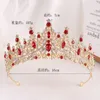 6 kleuren waterdruppel kristal tiara kroon koningin luxe elegante tiara bruiloft verjaardagsfeestje prinses haarjurk accessoires