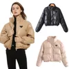 P-ra Casual Solid Color Women's Leather Jackets Luxury Designer Brand Ladies Short Coat Autumn and Winter Warm Short Outerwear Tops