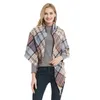 Designer Scarves for Women Winter Scarfs Checked Pashmina Colorful Plaid Triangle Shawl Wraps Double Faced Use Ring Scarf