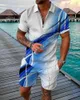 Men's Tracksuits Fashion POLO Top And Shorts Style Sportswear Men Clothing Two Pieces Set Printed Large Hawaiian Beach Summer Decoration