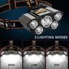 Lâmpadas de cabeça Mais poderosas LED Farol Sensor Head Light USB Recarregável Headlamp Head Torch Head Lanterna À Prova D 'Água Para Camping Caminhadas Q231013