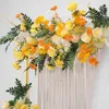 100CM Artificial Rose Flower Row Arrangement Table Centerpieces For T stage Road Lead Decor Floral Wedding Arch DIY Props