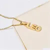 Pendant Necklaces 18K Stainless Steel Constell Pendant Necklace Gold Chains Letter Zodiac 12 Sign Necklaces Women Men Fashion Jewelry Dhvri