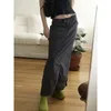 Jupes Streetwear à lacets plissées, couleur unie, jupe droite pour femmes, coréenne, ample, décontractée, détachable, mi-longue, été 2023