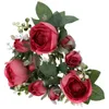 Kerzenhalter Blumenringe künstliche Blattsäule Kerzen Kranzkranz Blume Rose Hochzeitsfeier Dekoration Weiß