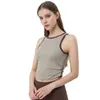 Camicie attive Canotta yoga dimagrante con blocco colore AI per corsa da donna Intimo antisportivo Fitness pieghettato con imbottitura sul petto