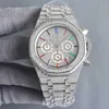 Tasarımcı 40mm elmasla dolu hareketi izleme saati zamanlama elmaslı çelik ile ithal kuvars 904L Safir Lady Business Wristwatch