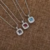 Pendant Necklaces YS Necklace With Faux Black Onyx Blue Topaz Red Garnet Design Jewelry Gemstone For Women