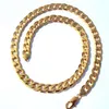 Klassisk mäns 18K Real Yellow Solid Gold Chain Halsband 23 6inch 10mm SQCFCSW Whole2019175J