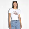 Women's T Shirts 2023 Märke tryck Skjorta Fashion Letter Tee Kvinna Harajuku Y2K Kort ärm Summer Cotton Tops Streewear