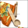 Cuillères à café Design Scoop en bois avec clip de sac cuillère à soupe en bois de hêtre massif mesurant les cuillères à grains de thé Clips cadeau en gros Paa9985 D Otats