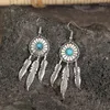 Dangle Oorbellen Bohemian Vintage Kwastje Dromenvanger Veer Turquoise Drop Earring Voor Vrouwen Party Punk Sieraden Geschenken Eh2189