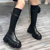 Bottes de Combat au dessus du genou, bottines de moto pour femmes, chaussures de styliste, Rois Fashion