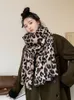Scarves Elegant Imitation Cashmere Women Retro Leopard Print Winter Double Sided Scarf Warm Lady Female Thick Blanket Long Wrap Shawl 231012