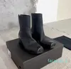 Mulheres UMA Alta Bailarina Botas designer de luxo Retro couro Nariz de Porco Ballet Sapatos WANG Botas