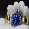 Fabriksleverantör Luxury 18k Yellow Gold Sapphire 40mm Mens Wrist Watch Blue Dial and Ceramic Bezel 116618 Steel Automatic Movement285y