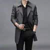 Men's Trench Coats Spring Autumn Long Trench Men Fashion Business Casual Windbreaker Coat Mens Solid Single Breasted Trench Outerwear Plus Size 8Xl J231012