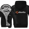 Men's Hoodies Sweatshirts 2023 Winter New Ubuntu Hoodie Men's Fashion Coat Pullover Wool Lining Ubuntu Linux Jacket Sweatshirt x1012