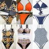 Designer de moda jovem menina biquíni conjunto quente senhora clássico rendas até maiô carta marrom bandagem swimwear sexy mulheres casuais maternidade tangas top sutiã maiô