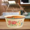 Bowls Enamel Basin Stainless Steel Mixing Lids Vintage Home Soup Tureen Storage Retro Style Tub Household